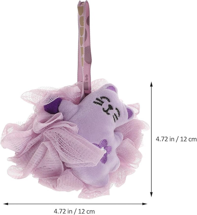 Cartoon Shower Loofah Sponge 2 Pack Purple Green Soft Exfoliating Body Scrubber - Image 2